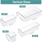 WOWBOX 25 PCS Clear Plastic Drawer Organizer Set, 4 Sizes Desk Drawer Divider Organizers and Storage Bins for Makeup, Jewelry, Gadgets for Kitchen, Bedroom, Office Bathroom, Office - Image 2